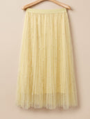 Phoebe Pearl & Diamante Tulle Skirt - Lemon