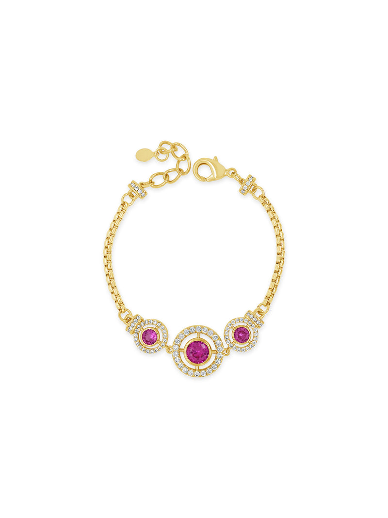 Absolute Pink Stone Bracelet - Gold B2248pk