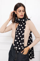 Polly Polka Dot Scarf - Black