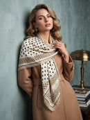 Ottilie Polka Dot Scarf - Cream, Black & Beige