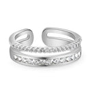 Newbridge Silver Plated Double Row Ring R0031SP