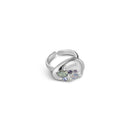 Newbridge Blue & Clear Stone Ring R8822