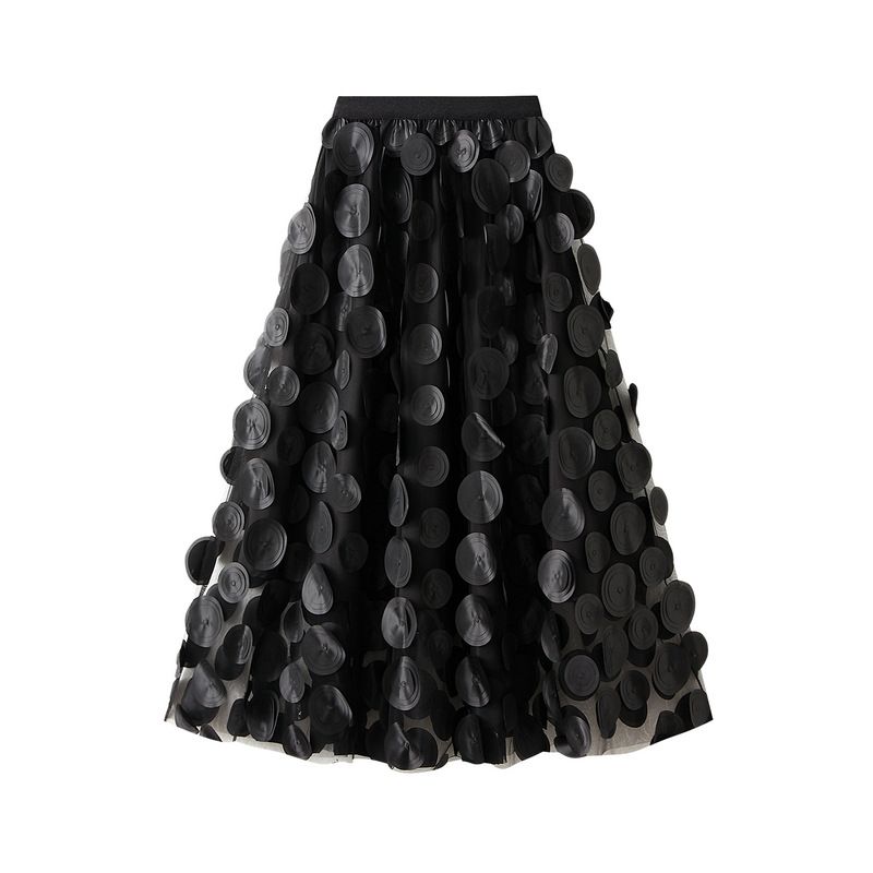 Bridget Appliqué Skirt - Black