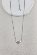 Rowan Double Petal Necklace - Silver