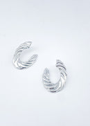 Sarah Silver Chunky Twist Earrings