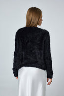 Serena Tassel & Pearl Button Knit Jacket - Black