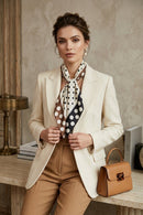 Serene Polka Dot Neck Scarf - Cream, Brown & Black