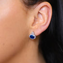 Tipperary Crystal Silver Earrings Oval Sapphire 123656