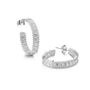 Newbridge Silver Plated Baguette CZ Hoop Earrings ER0045SP
