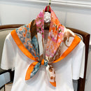 Tabitha Tree of Life Printed Neck Scarf - Orange, Pink & Ocean
