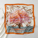 Tabitha Tree of Life Printed Neck Scarf - Orange, Pink & Ocean