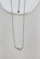 Tacey Diamante & Pearl Necklace - Silver