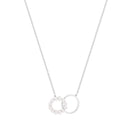 Tipperary Crystal Interlocking Circle Pearl Pendant Silver 164963