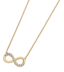 Tipperary Crystal Part Stone Set Infinity Necklace Gold