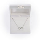 Tipperary Crystal Part Stone Set Infinity Necklace Silver