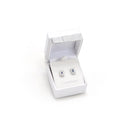 Tipperary Crystal Silver Stud Earrings Sapphire Centre White Surround 123786
