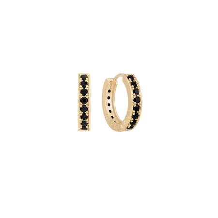 Tipperary Halo Eclipse Mini Black CZ Hoop Earrings