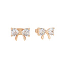 Tipperary Crystal Bow Studs Earrings Gold 180031