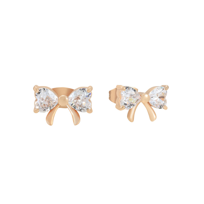 Tipperary Crystal Bow Studs Earrings Gold 180031