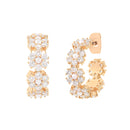 Tipperary Daisy - Cz Cluster Hoop Earrings Gold