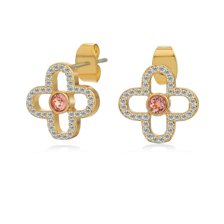 Tipperary Fleur Collection Gold Earrings Pink 171169