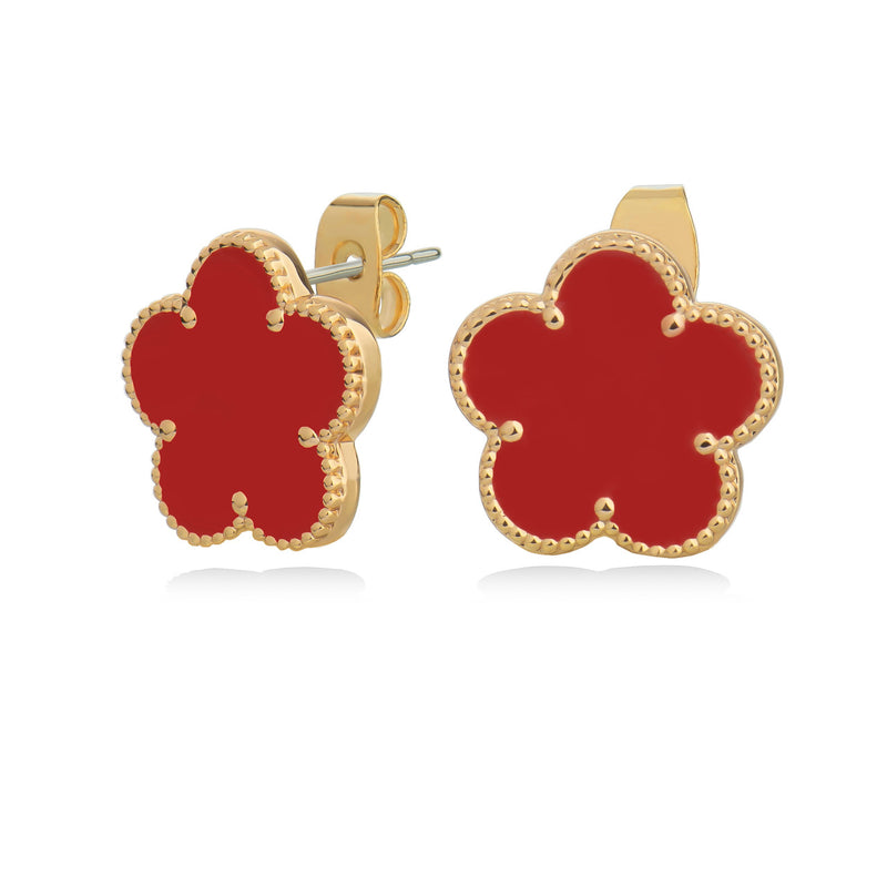 Tipperary Fleur Collection Gold Earrings Red 171008