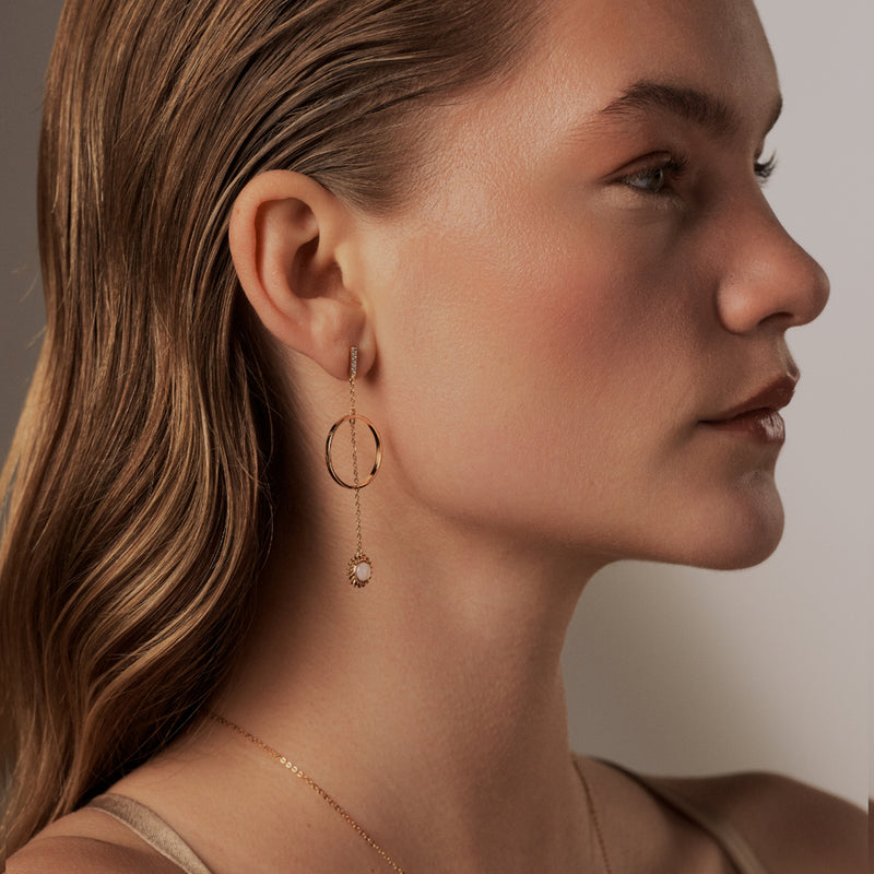 Tipperary Soleil Hoop & Drop Chain Earrings 175952