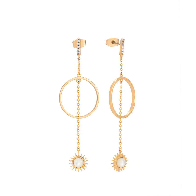 Tipperary Soleil Hoop & Drop Chain Earrings 175952