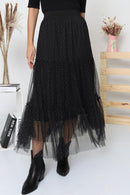 Willa Sparkle Stud Tulle Skirt - Black