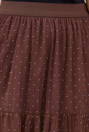 Willa Sparkle Stud Tulle Skirt - Brown