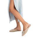 XTI Woven Pearl Mule - Beige  142682