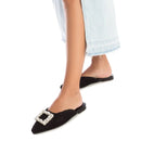 XTI Woven Pearl Mule - Black 142682