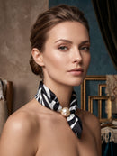 Zoey Zebra Pearl Scarf Necklace - Black