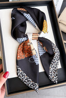 Zori Cheetah & Polka Bag Printed Neck Scarf - Black
