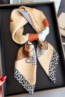 Zori Cheetah & Polka Bag Printed Neck Scarf - Camel
