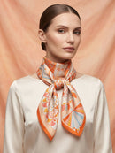 Zuri Printed Neck Scarf - Orange