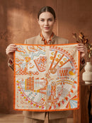 Zuri Printed Neck Scarf - Orange