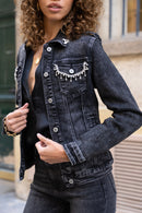 Denim Life Faded Black Stretch Jacket