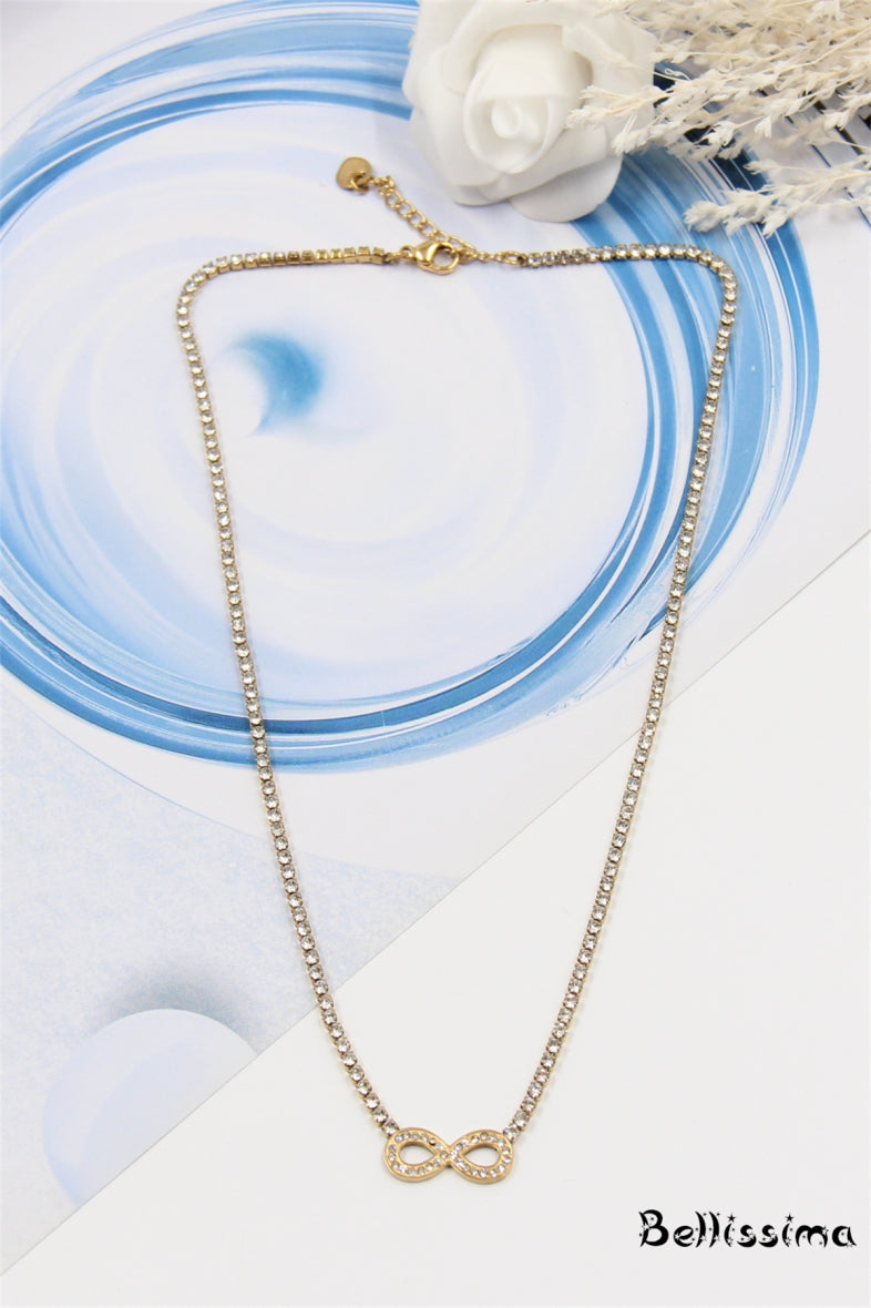 Collier Infinity Crystal Tennis Necklace