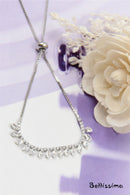 Eve Pear Drop Crystal Adjustable Bracelet - Silver