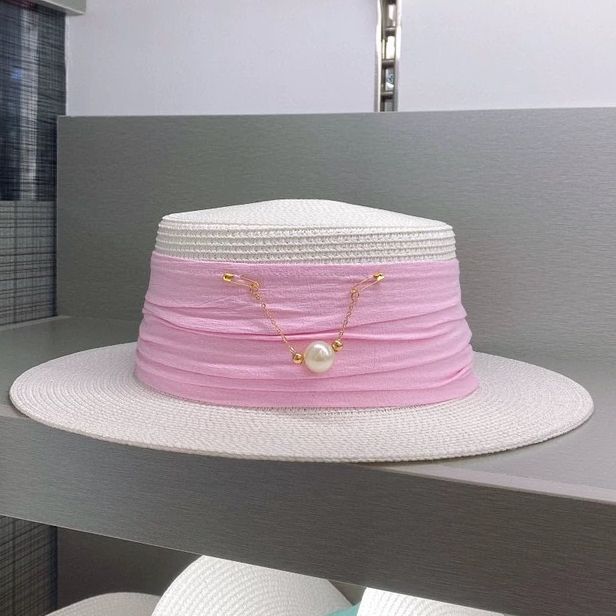 Finely Detachable Pearl Hat - Pink