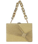 Bonnie Bow Glitter Clutch - Gold