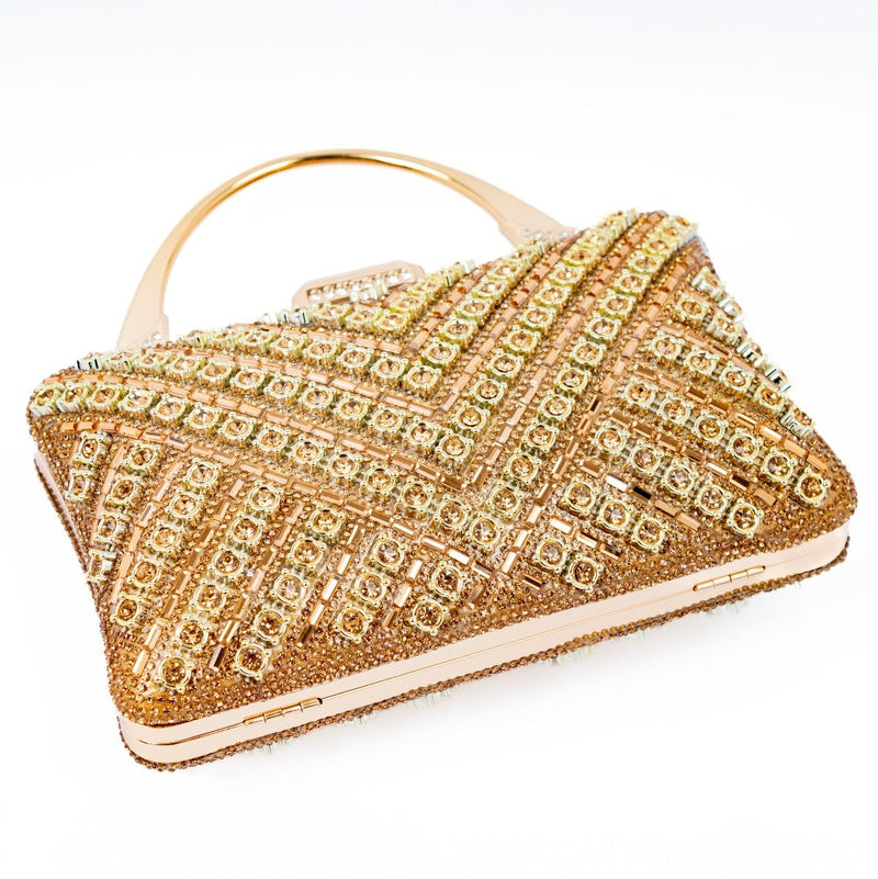 Milly Gold Crystal Clutch Bag