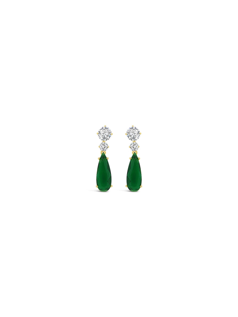 Absolute Emerald Jewel Tear Drop Earrings - Gold E2325EM