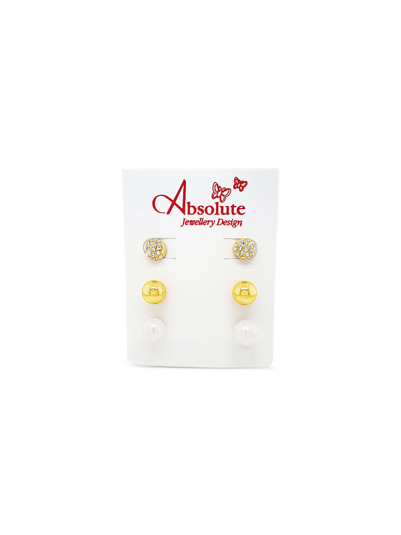 Absolute Set of 3 Multi Stud Earrings - E2302gl