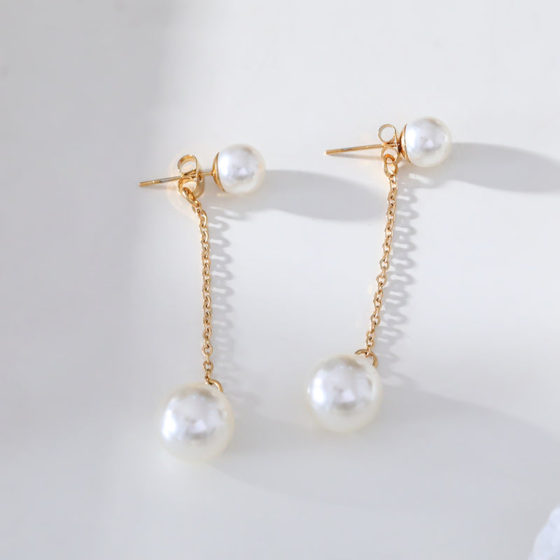 Minty 2 In 1 Detachable Pearl Drop Earrings