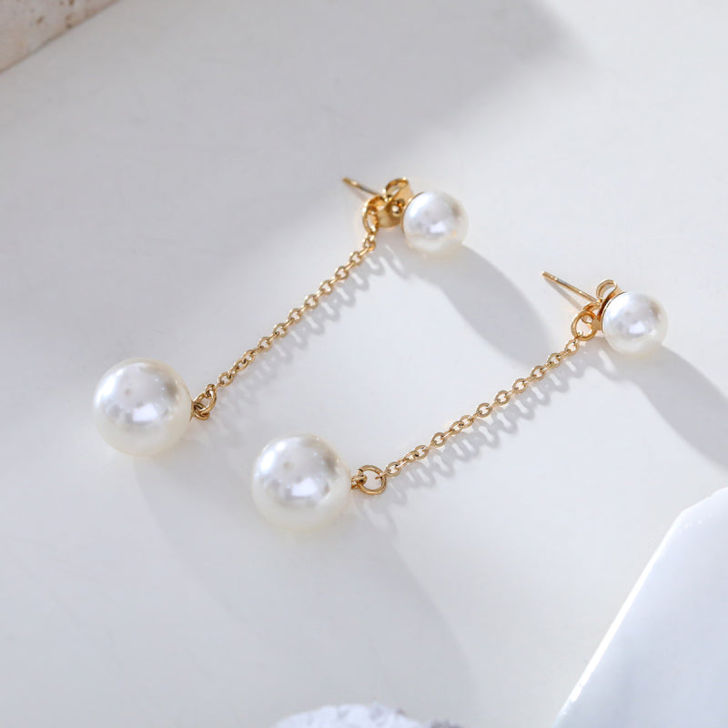 Minty 2 In 1 Detachable Pearl Drop Earrings