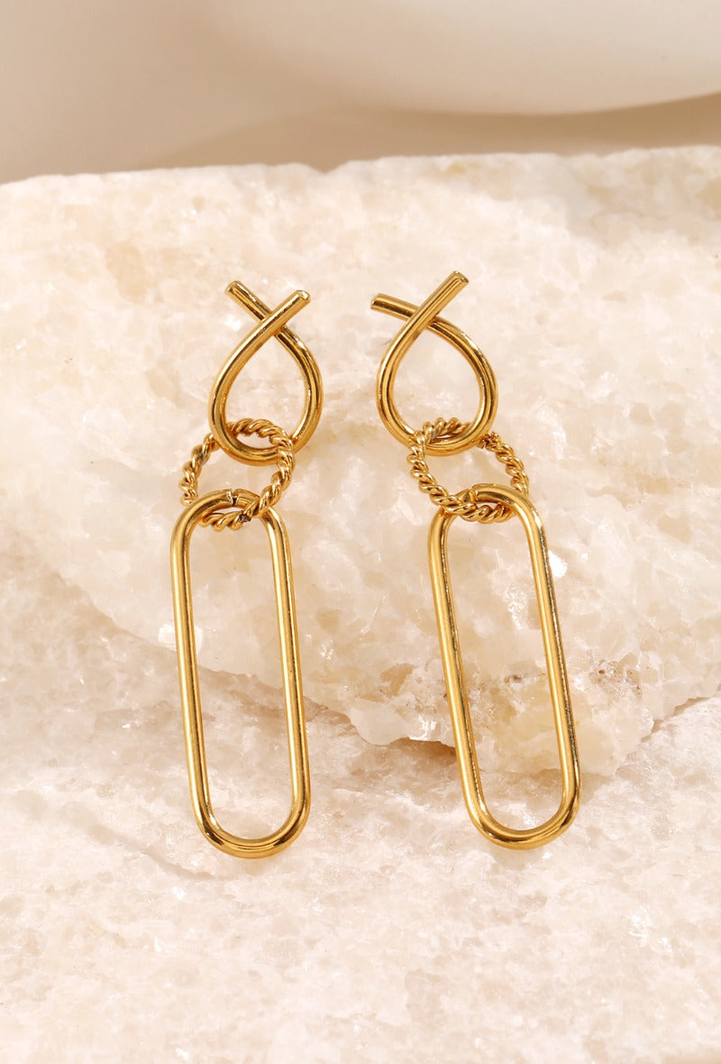 Dante Oval & Circle Drop Earrings