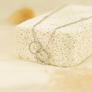 Kit Textured Interlocking Circle Pendant Necklace - Silver