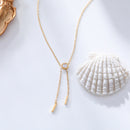 Hazel Delicate Crystal & Bar Drop Necklace